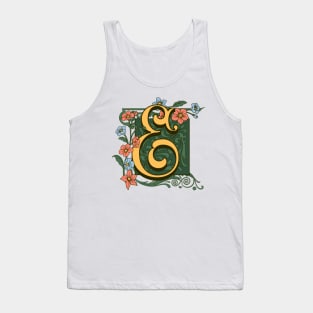 Art Nouveau Letter E, Ornamental Letter E, Art Deco Tank Top